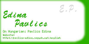 edina pavlics business card